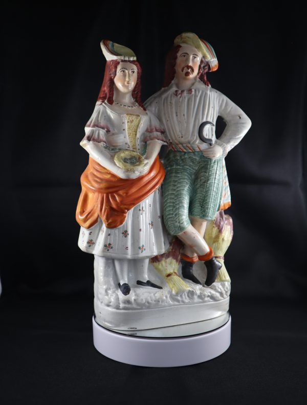 Victorian Staffordshire Harvest Couple Figurine - Image 4