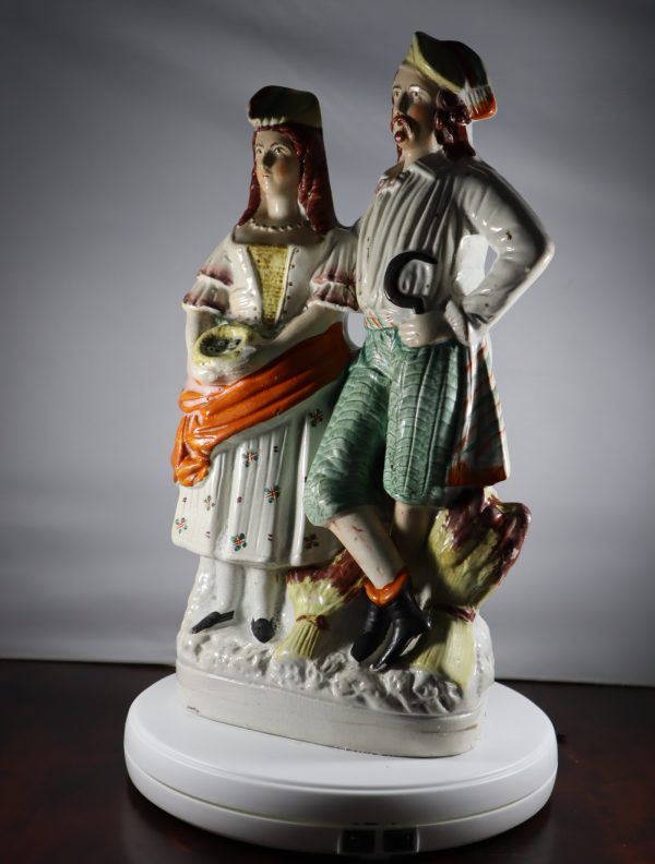 Victorian Staffordshire Harvest Couple Figurine - Image 2